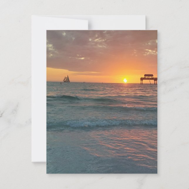 Sunset at Clearwater Beach Magnet Thank You Card (Front)