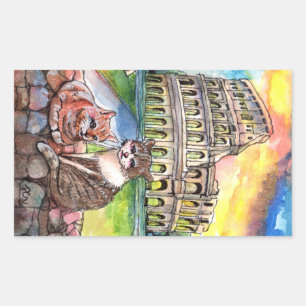 Sunset at Coliseum Rectangular Sticker