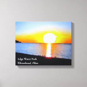 SUNSET AT EDGEWATER PARK CLEVELAND OHIO CANVAS PR PRINT