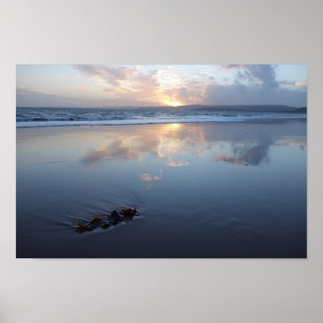 Sunset at Exmouth Beach Poster (Front)