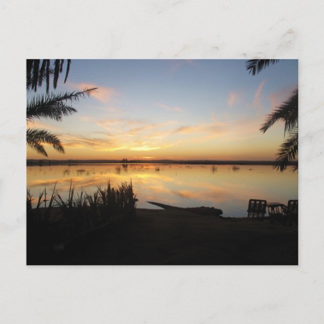 Sunset at Fatnas Island, Siwa Oasis, Africa Postcard (Front)