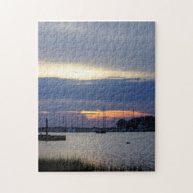 Sunset At Folly Harbour Jigsaw Puzzle (Vertical)