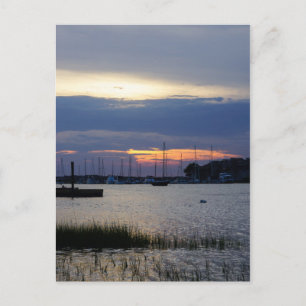Sunset At Folly Harbour Postcard