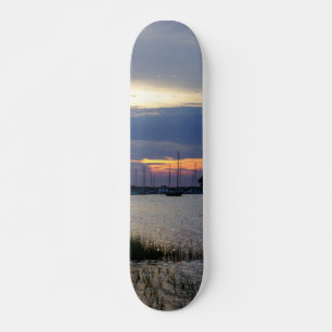Sunset At Folly Harbour Skateboard