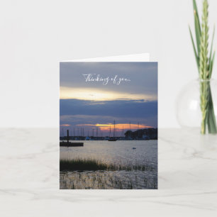 Sunset At Folly Harbour Thinking Of You Card
