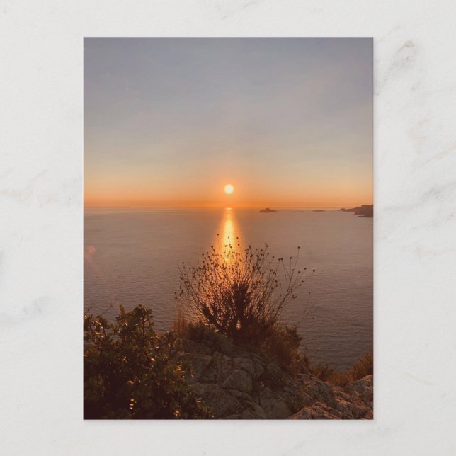 Sunset At French Riviera in Cassis France Postcard (Front)