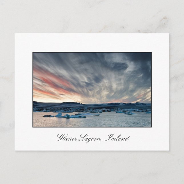 Sunset at Glacier Lagoon 2010 Postcard (Front)