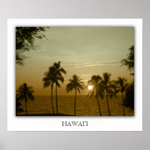 Sunset at hapuna beach, Hawaii Poster