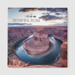 Sunset at Horseshoe Bend Magnet<br><div class="desc">In early spring,  the sun sets behind the iconic Horseshoe Bend near Page Arizona. The desert landscape photo features the Colorado River making a u-turn in the massive canyon.</div>