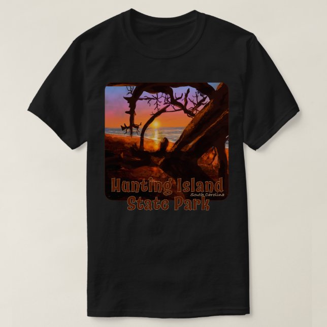 Sunset At Hunting Island State Park South olina T-Shirt (Design Front)