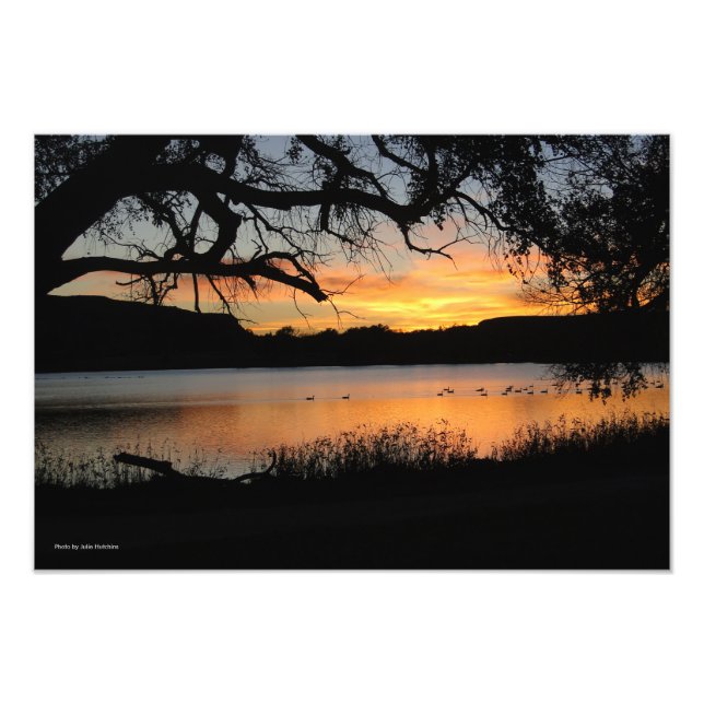 Sunset at Lake Scott State Park Photo Print (Front)