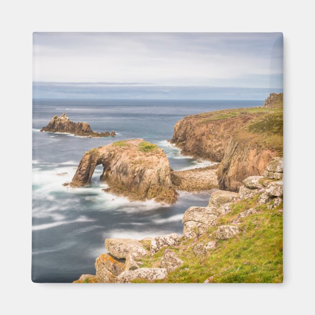 Sunset at Lands End in Cornwall England UK Magnet (Front)