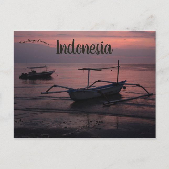 Sunset at Lovina Beach in Indonesia Postcard (Front)