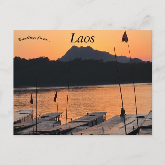 Sunset at Luang Prabang Laos Postcard (Front)