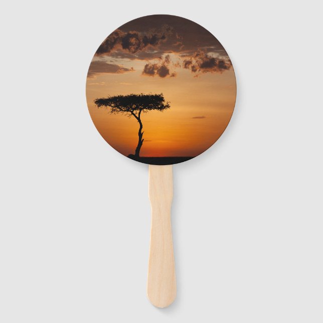Sunset at Masai Mara Hand Fan (Back)