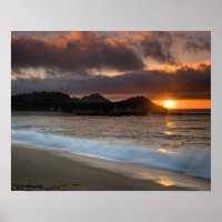 Sunset at Monastery Beach, Carmel, California,