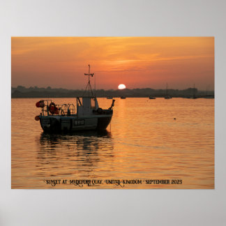 Sunset at Mudeford quay, United Kingdom Poster