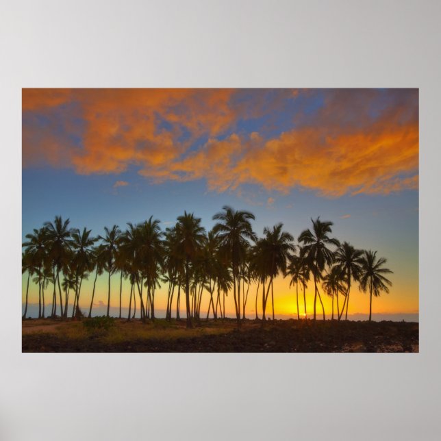 Sunset at National Historic Park Pu'uhonua o Poster (Front)