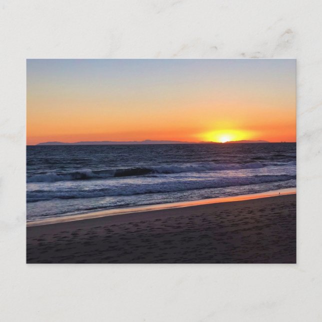 Sunset at Newport Beach, California Postcard (Front)