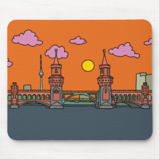 Sunset at Oberbaum Bridge in Berlin Mouse Mat