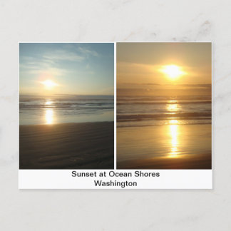 Sunset at Ocean Shores Washington Postcard