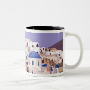 Sunset at Oil, Santorini 2 Two-Tone Coffee Mug
