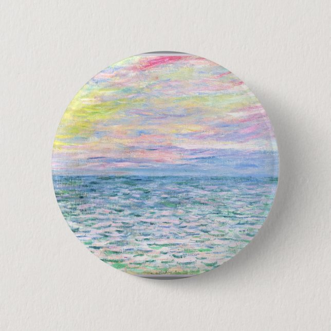 Sunset at Pourville by Monet 6 Cm Round Badge (Front)