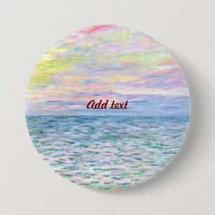 Sunset at Pourville by Monet TEMPLATE 7.5 Cm Round Badge