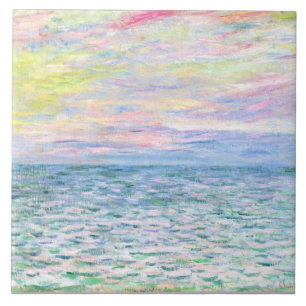 Sunset at Pourville by Monet Tile