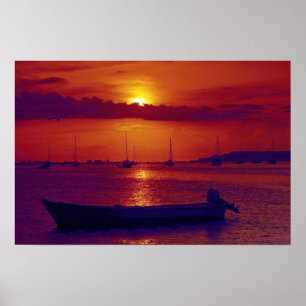 Sunset at Puerto la Cruz, Venezuela Poster
