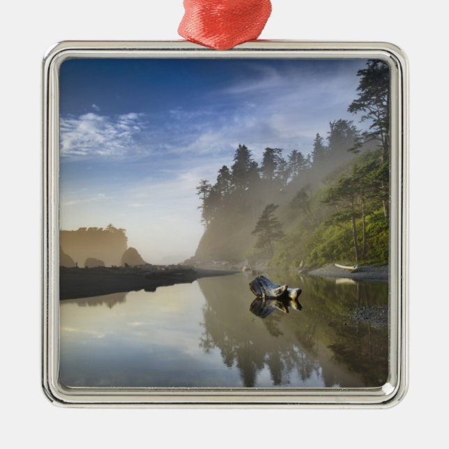 Sunset at Ruby Beach, Olympic National Park, Metal Tree Decoration (Front)