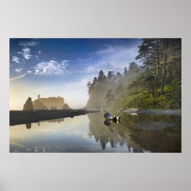 Sunset at Ruby Beach, Olympic National Park, Poster (Front)
