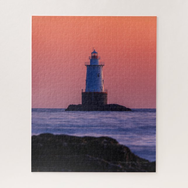 Sunset at Sakonnet Lighthouse in Rhode Island. USA Jigsaw Puzzle (Vertical)