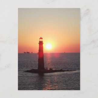 Sunset at Sand Island Lighthouse Postcard