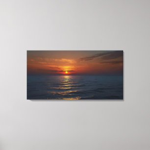 Sunset at sea art canvas print
