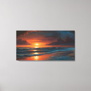 Sunset at sea art canvas print