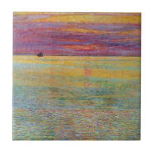 Sunset at Sea (by Childe Hassam) Tile