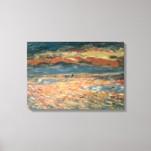Sunset at Sea by Pierre Renoir, Vintage Fine Art Canvas Print