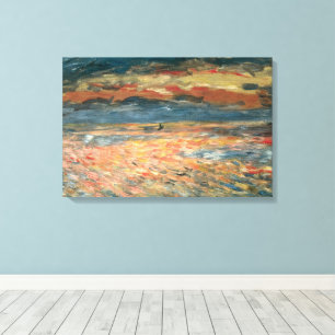 Sunset at Sea by Pierre Renoir, Vintage Fine Art Canvas Print