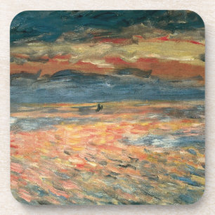 Sunset at Sea by Pierre Renoir, Vintage Fine Art Coaster