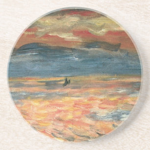 Sunset at Sea by Pierre Renoir, Vintage Fine Art Coaster