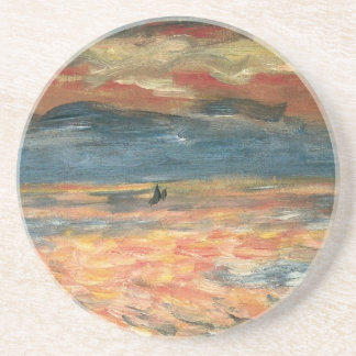 Sunset at Sea by Pierre Renoir, Vintage Fine Art Coaster