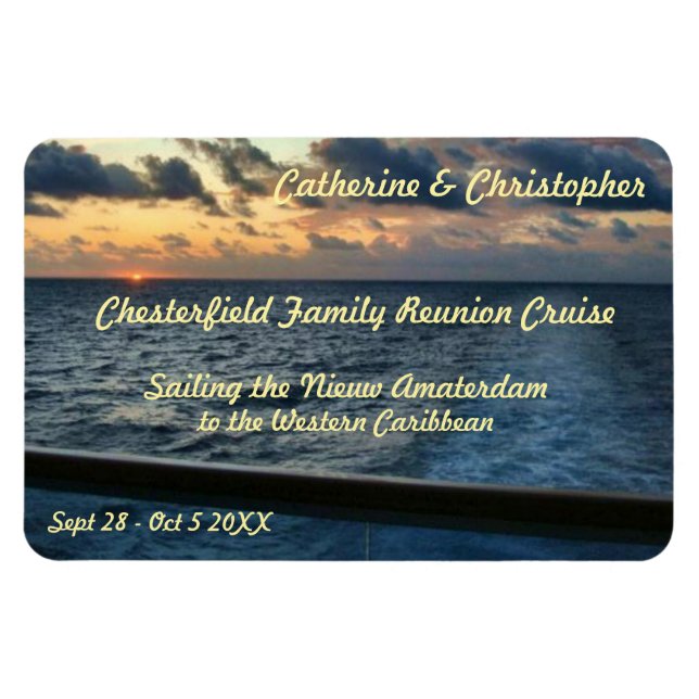 Sunset at Sea Custom Stateroom Door Marker Magnet (Horizontal)