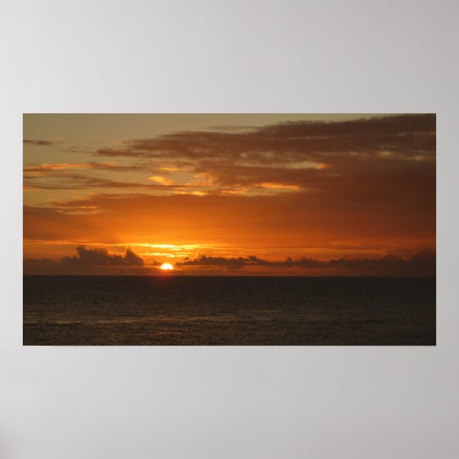Sunset at Sea I Tropical Colourful Seascape Poster (Front)