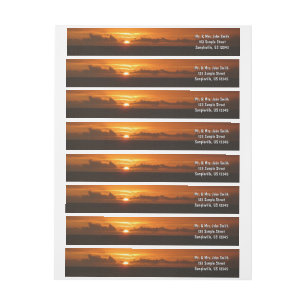 Sunset at Sea I Tropical Colourful Seascape Wrap Around Label