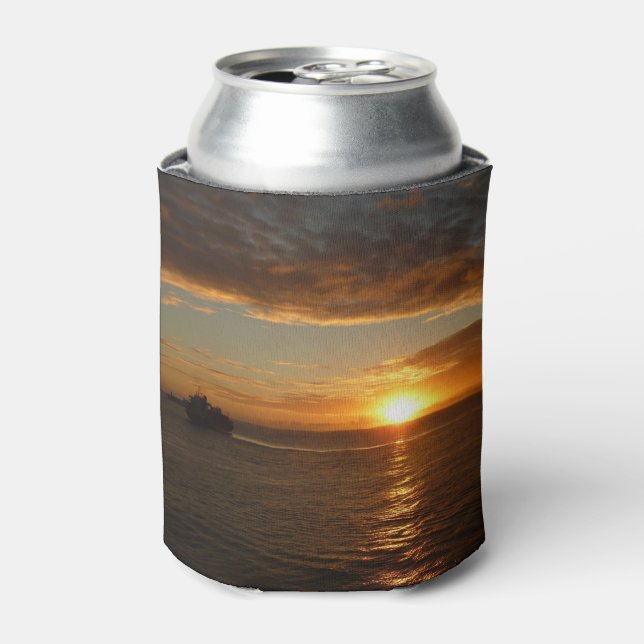 Sunset at Sea II Tropical Seascape Can Cooler (Can Front)