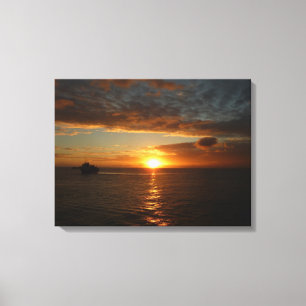 Sunset at Sea II Tropical Seascape Canvas Print