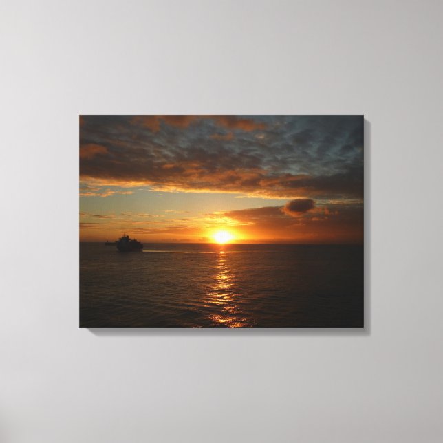 Sunset at Sea II Tropical Seascape Canvas Print (Front)