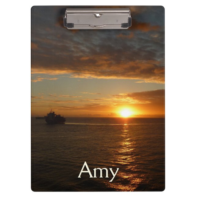 Sunset at Sea II Tropical Seascape Clipboard (Front)