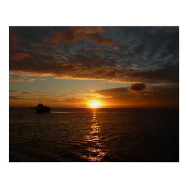 Sunset at Sea II Tropical Seascape Poster (Front)